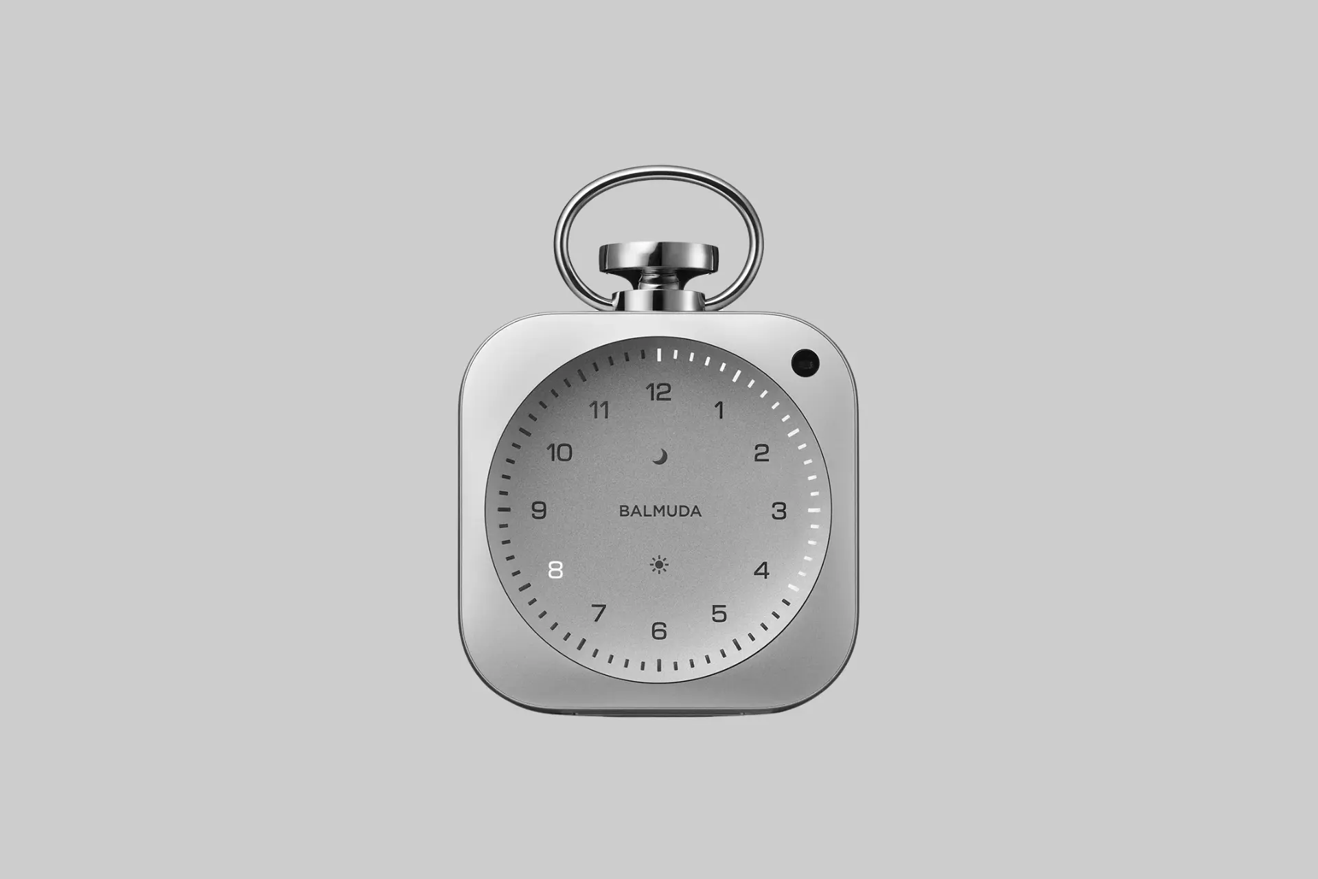BALMUDA The Clock premium illuminated digital alarm clock with aluminum body and ambient sound features.