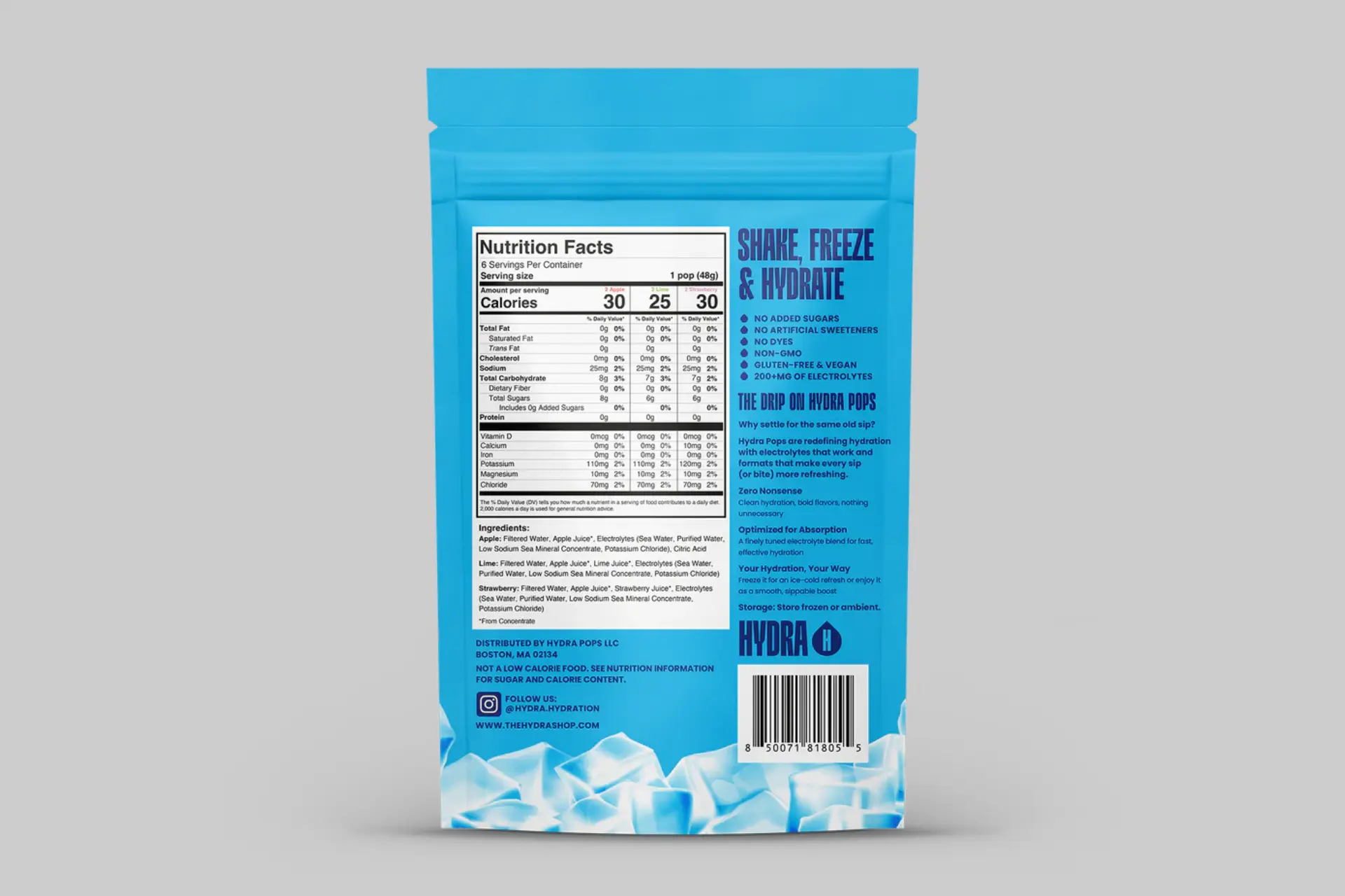 Hydra Electrolyte Freeze Pops 2