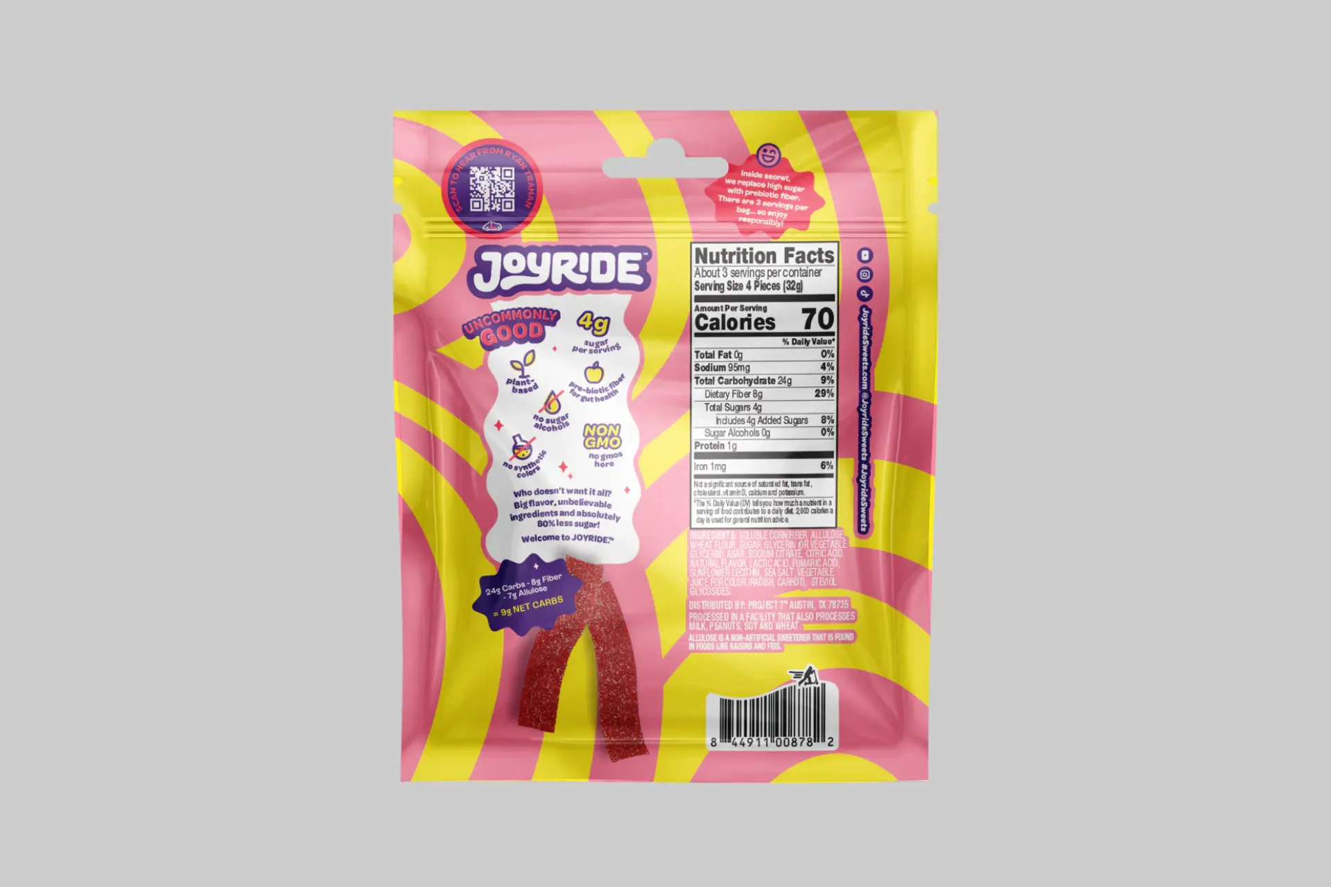Joyride Sour Pink Lemonade Strips 3