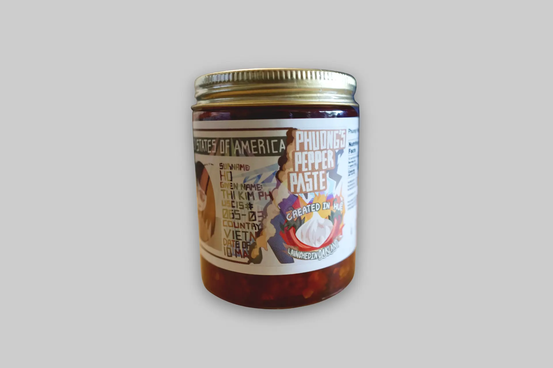 A jar of Phuong's Pepper Paste with its vibrant, family-designed label, showcasing the rich red chili blend. - Product Review