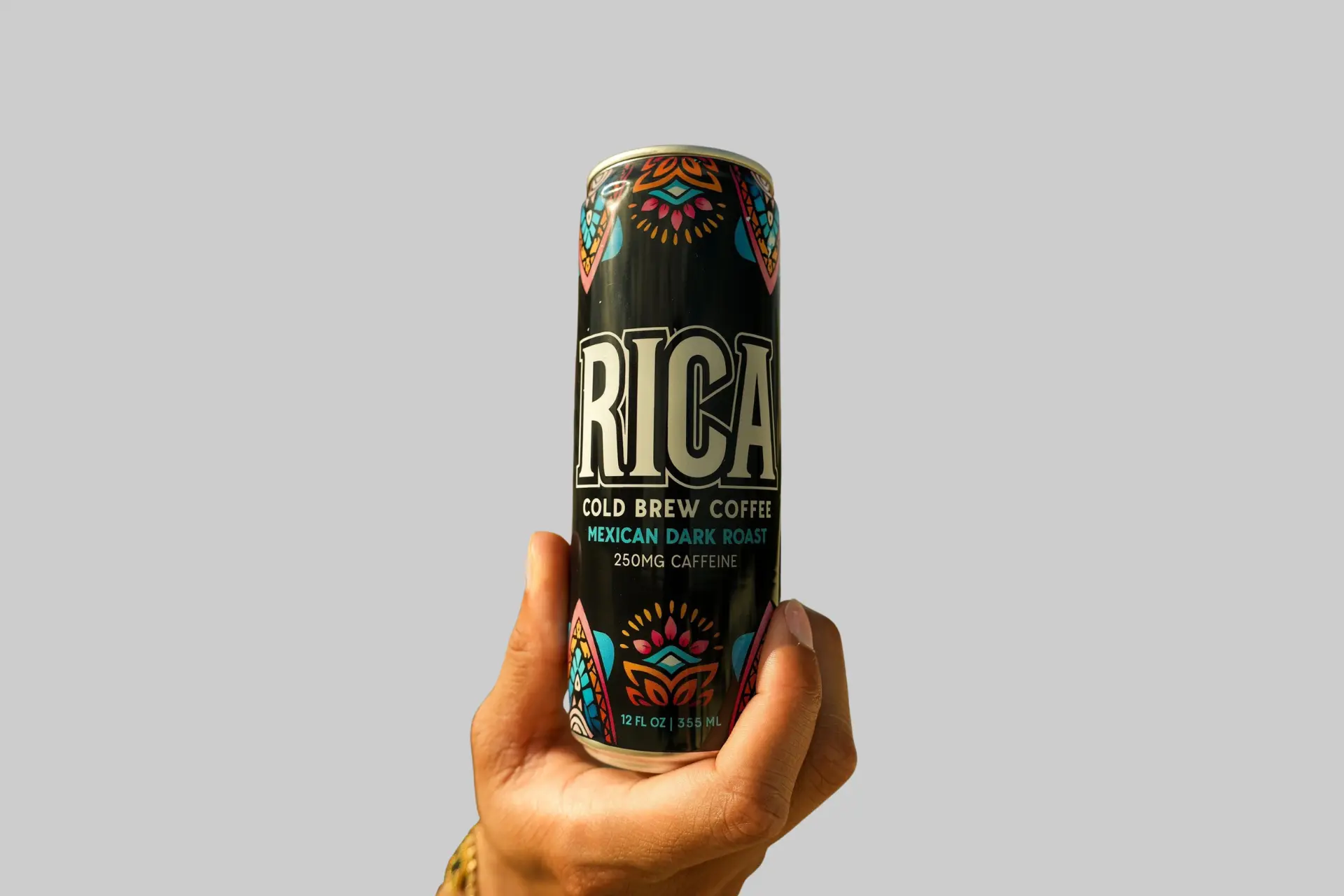RICA Mexican Dark Roast cold brew coffee cans featuring single-origin Mexican coffee, low-acid brewing, and high caffeine content. - Product Review