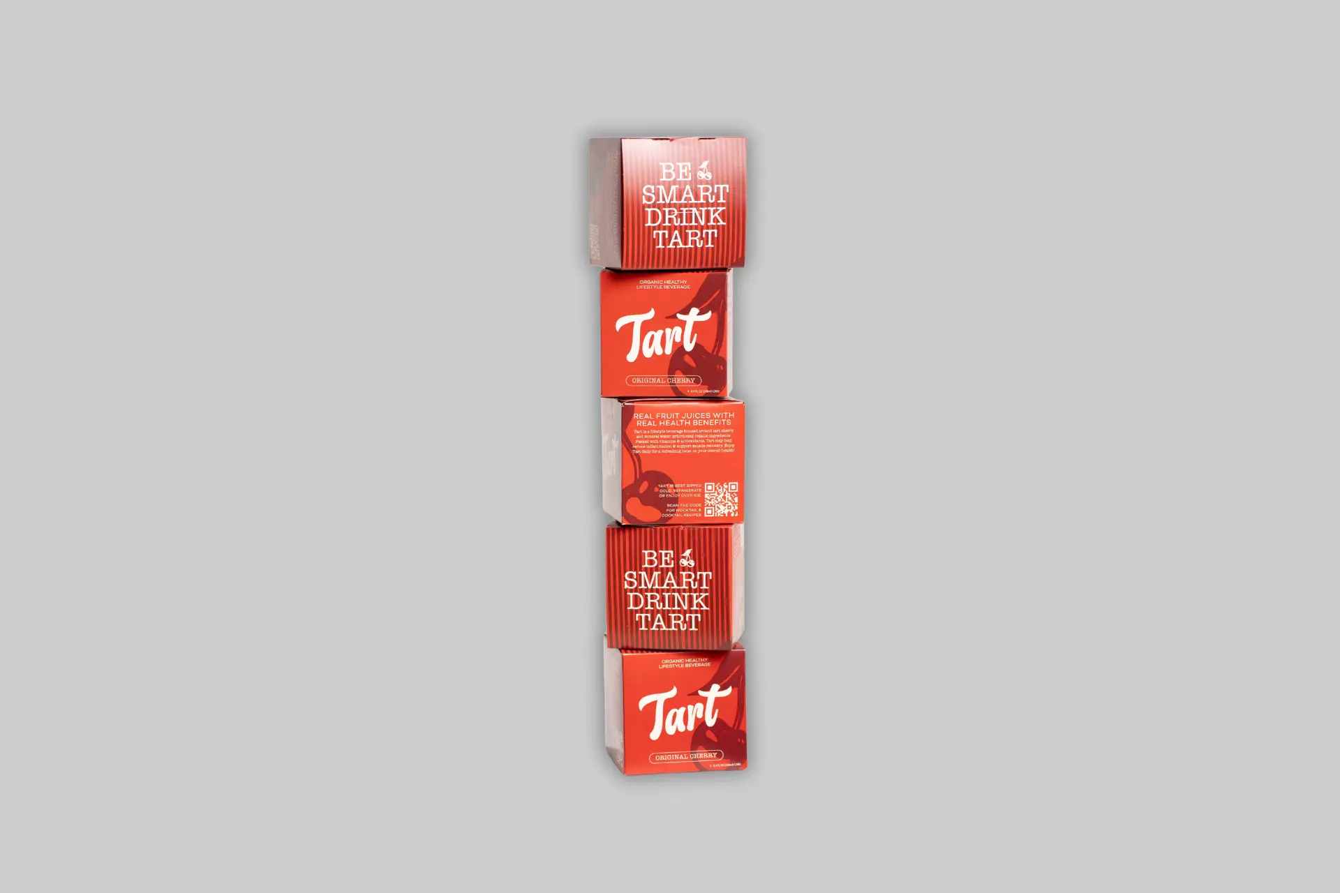 A sleek can of Tart Original Cherry sparkling drink, surrounded by fresh tart cherries and ice, emphasizing its natural and refreshing qualities. - Product Review