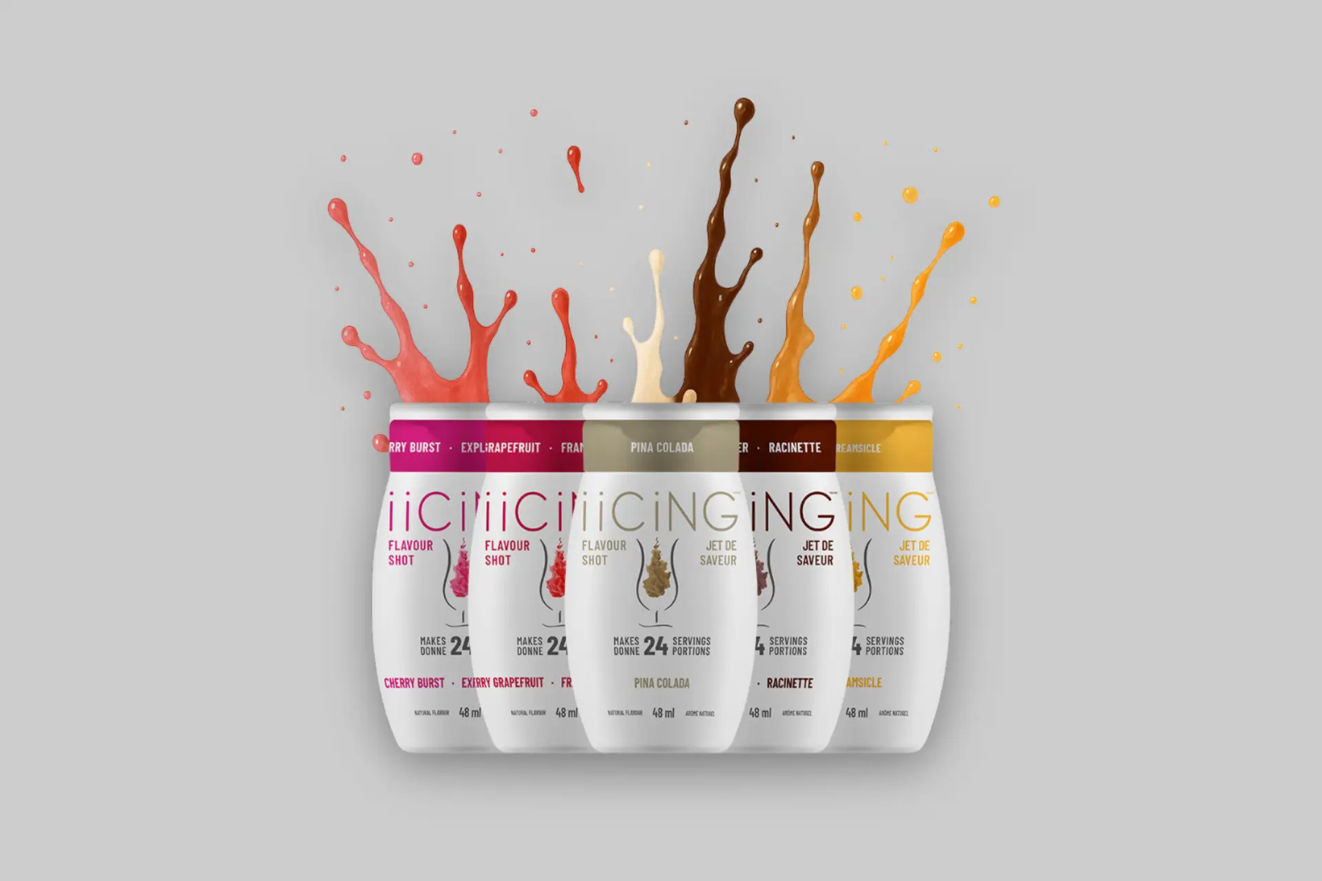 iiCiNG Flavour Shots Party Pack bottles in various bold flavors, ready to enhance cocktails and mocktails. - Product Review