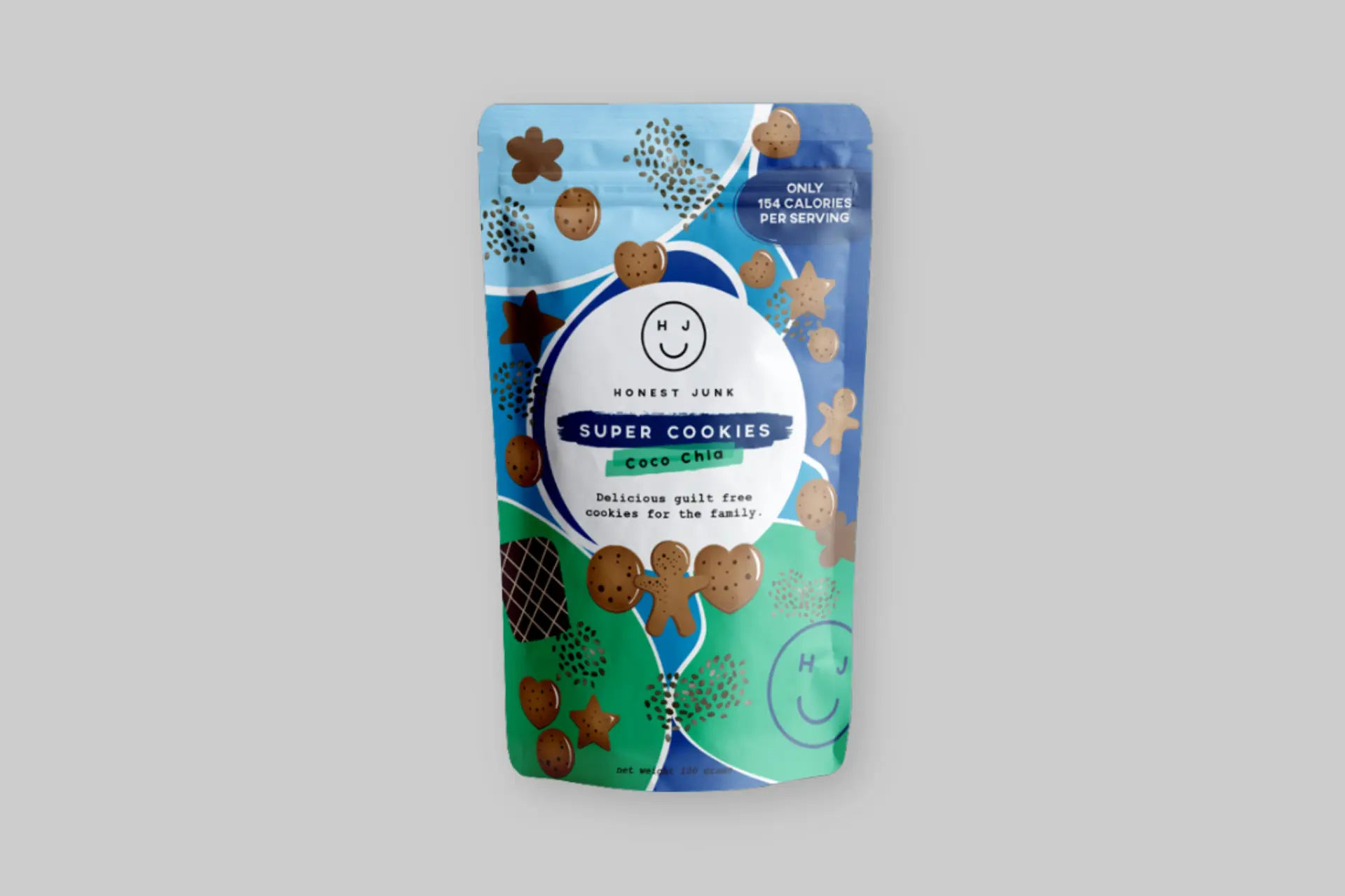 Honest Junk Coco Chia Super Cookies with visible chia seeds and cocoa, highlighting their healthy, vegan, and gluten-free attributes. - Product Review