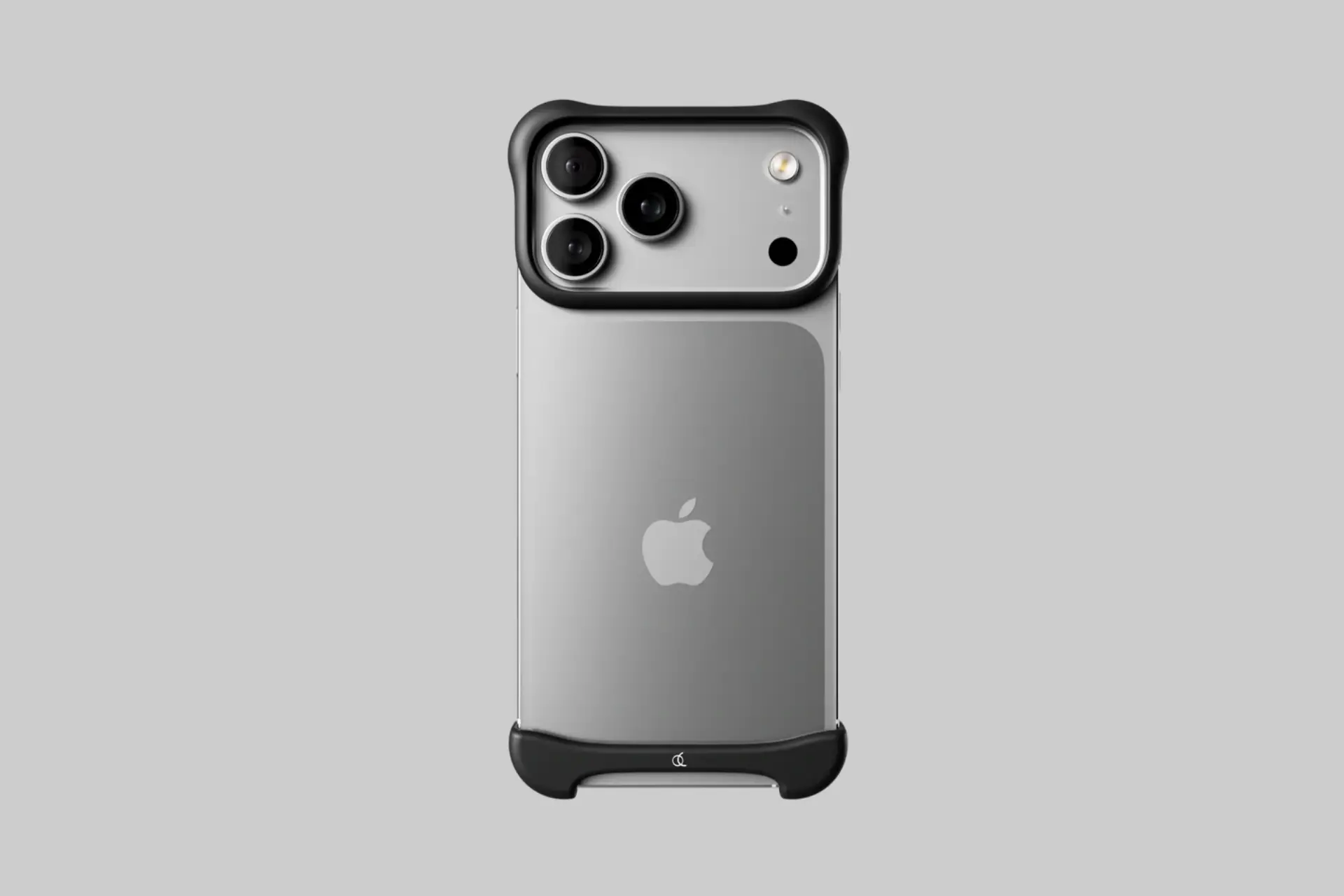 Arc Pulse two-piece aerospace-grade aluminum bumper case in matte black on an iPhone 17 Pro Max, showcasing the exposed back and sleek design. - Product Review