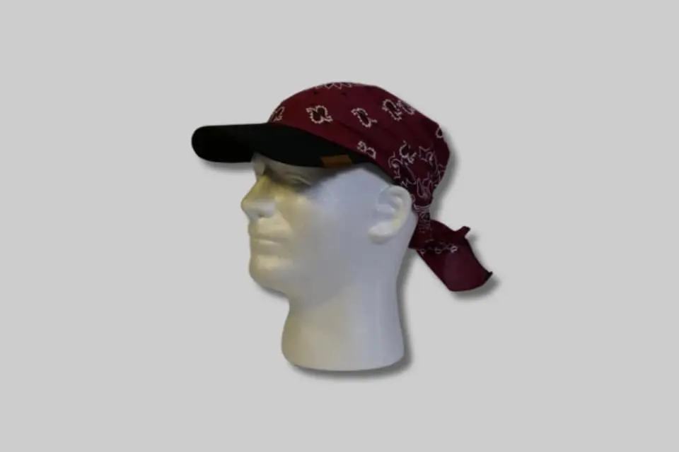 A stylish Brimdana Maroon Black hat, showcasing its unique two-tone design and integrated brim feature. - Product Review