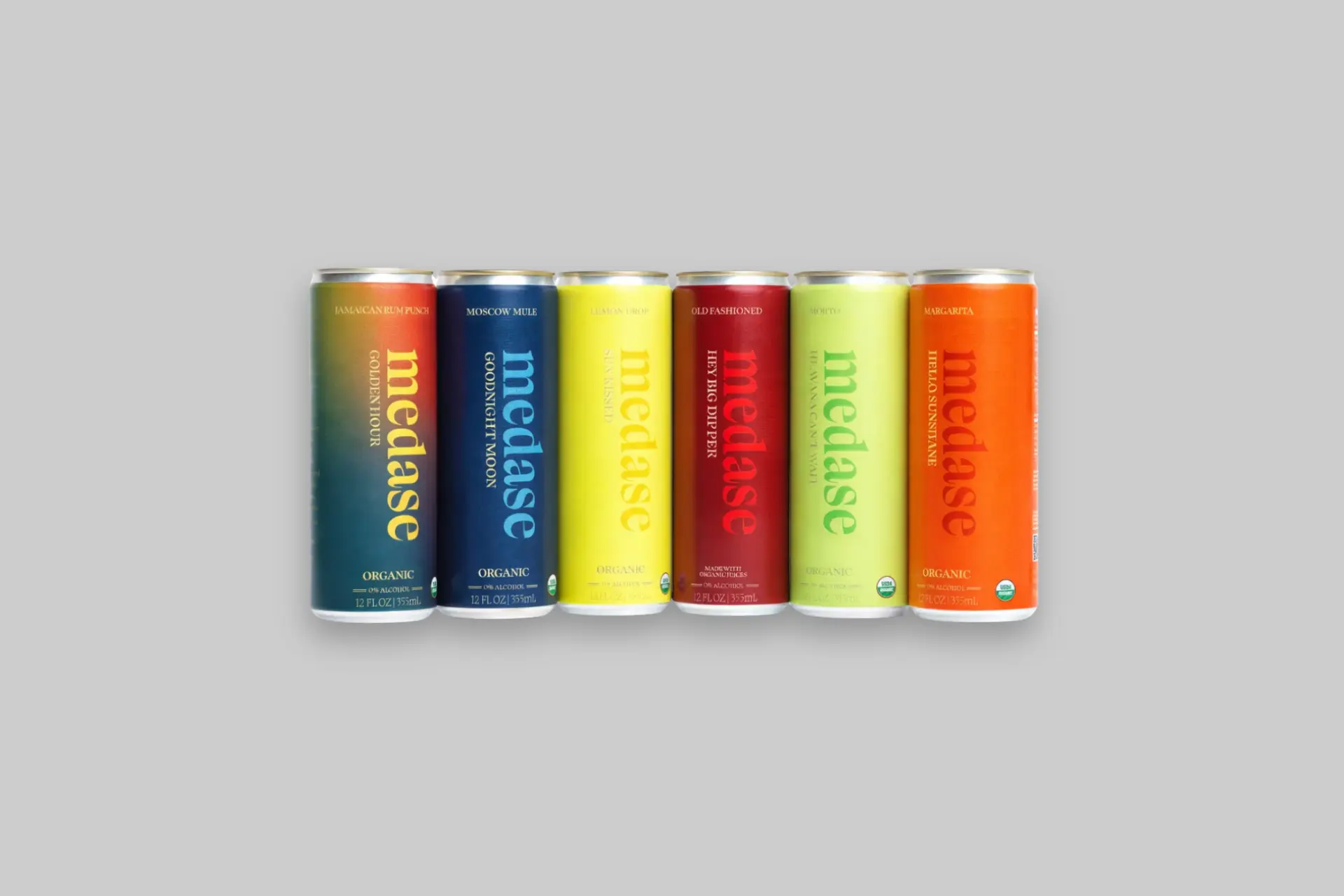 Medase Variety Pack featuring canned non-alcoholic cocktails inspired by classic mixed drinks with botanical ingredients and premium alcohol-free formulations. - Product Review